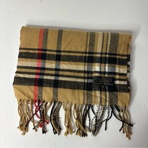 German 100% Cashmere Plaid Tartan Fringe scarf